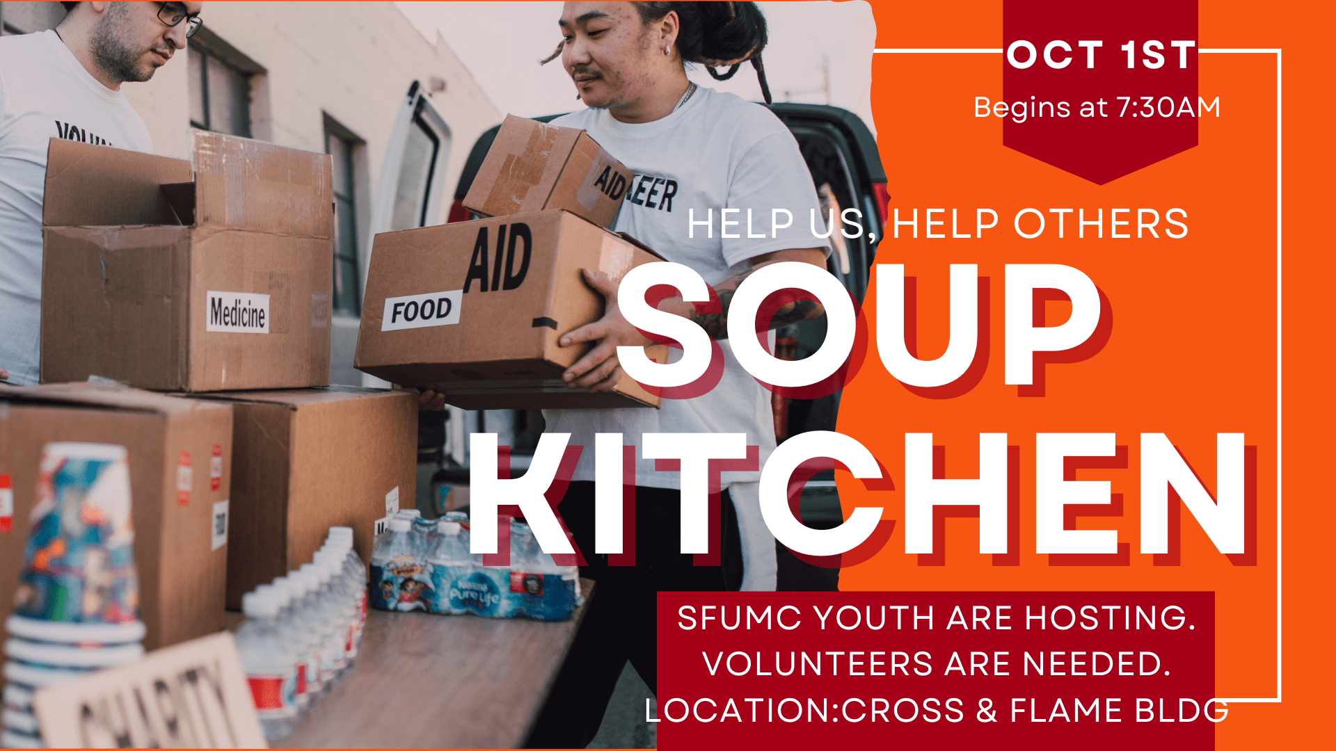 Community Soup Kitchen–Hosted by SFUMC Youth & Men’s Sunday School Class