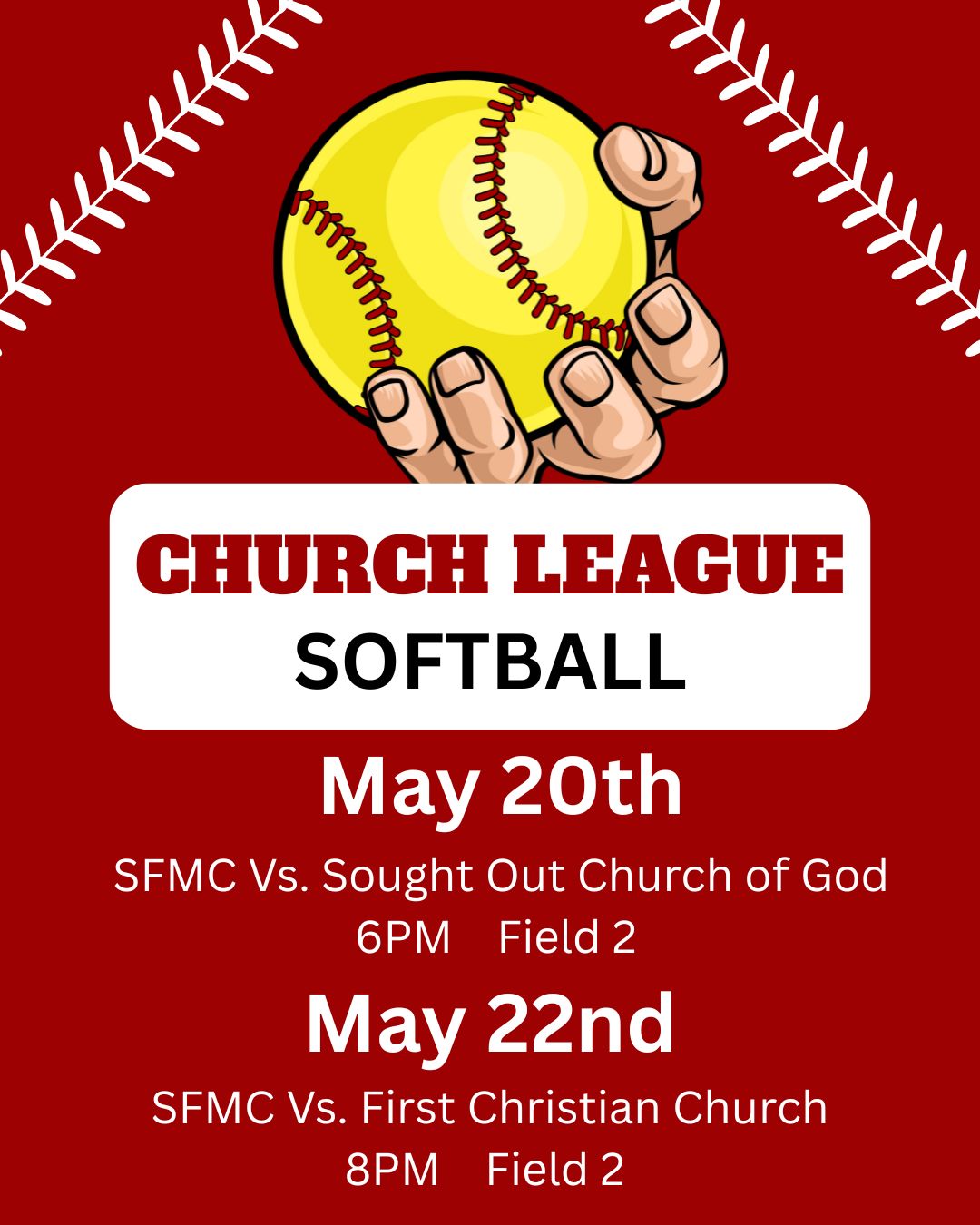 Church League Softball Schedule